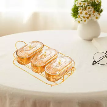 Ваза для сухофруктов с крышкой, поднос для закусок, свадебное украшение, герметичные сахарницы, свежесть Transparent