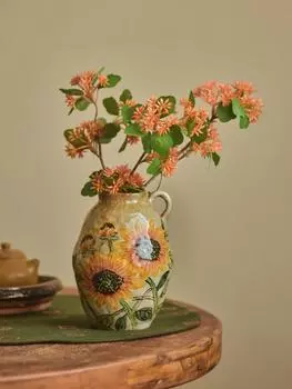 Ваза гидропонная керамика настольное украшение для дома гостиная цветочная композиция один колос ручная роспись печать свободная комбинация