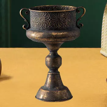 Ваза из искусственного железа для сухих цветов, декоративный горшок для украшения дома, центральный элемент стола, урна для улицы 25.5x27cm