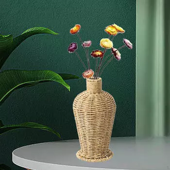 Ваза из полипропиленового материала 4,7x9 дюймов, настольное украшение, декоративная ручная работа, реквизит для фотографий в деревенском стиле для дома коричневый