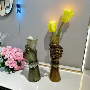 Ваза из смолы, поделки, ваза в виде человеческого тела, гостиная, простая цветочная композиция, подарок на руку