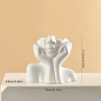 Ваза из винила в скандинавском стиле с изображением думающей девушки, художественная цветочная кашпо, индивидуальный и креативный декор, украшение ручной работы 1PCS