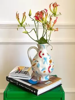 Ваза керамическая подглазурная чисто ручная роспись искусство скандинавский стиль для дома гостиная кабинет настольное украшение украшения среднего размера