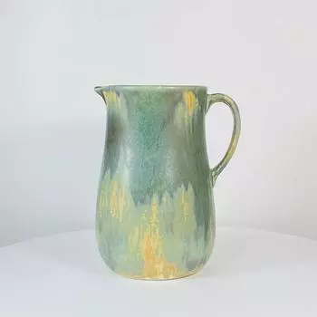 Ваза керамическая подглазурная цветная одно ушко ручная роспись масляной живописи градиент гостиная спальня кабинет настольное украшение простая