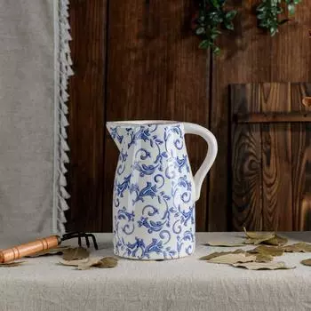 Ваза Керамика Подглазурная печать и окраска Ретро Украшение рабочего стола Гостиная Цветочная композиция Креативный Классический Маленький размер