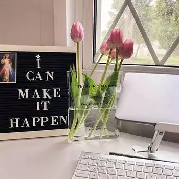 Ваза-книга для цветов, ваза в форме книги, прозрачная ваза-книга - акриловая ваза-книга Тайна роста Ваза-книга