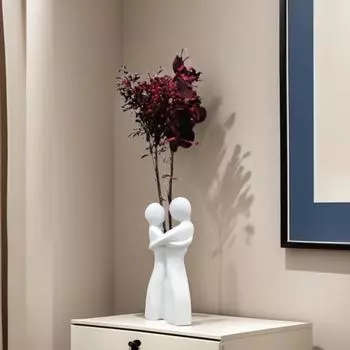 Ваза Love Hugs из смолы, абстрактная скульптура для пары, ваза для обнимающейся пары, центральное украшение для стола