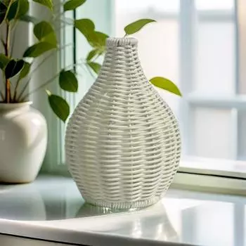 Ваза ручной работы, цветочная композиция, настольные украшения, имитация лозы, ручная работа, своими руками коричневый