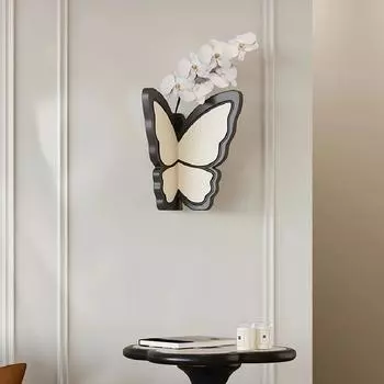Ваза с бабочками, настенное украшение, цветок, украшение, искусство, гостиная, столовая, настенный фон, трехмерное настенное украшение