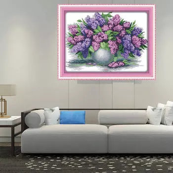 Ваза с лавандой, тиснение, рукоделие своими руками - 14x34см