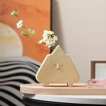 Ваза с милым лицом, керамическая гидропонная ваза, цветочная композиция, домашний декор, настольные украшения, украшение сада No.1