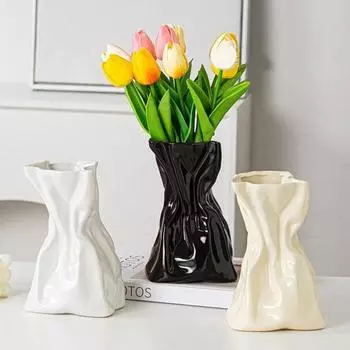 Ваза с орнаментом, современная керамическая ваза, элегантная форма, цветочные композиции, ваза для украшения домашнего стола