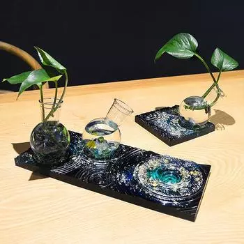 Ваза с водной рябью, основа для террариума, форма для поделок, эпоксидная смола, держатель для гидропонных растений, подставка для цветочного горшка, силиконовая форма