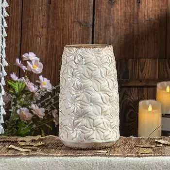 Ваза винтажная керамическая ручной работы рельефная настольная большая емкость гостиная цветочная композиция креативные украшения High Sense 1 шт