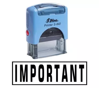 ВАЖНО Самостоятельная резиновая печать Офисная стационарная блестящая печать на заказ Impression Area 14 mm x 38 mm красный