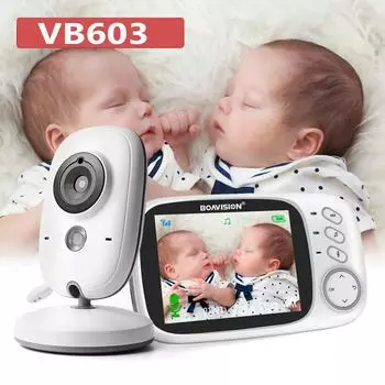 VB603 видеоняня 2,4G, беспроводная с 3,2-дюймовым ЖК-дисплеем, 2-сторонняя аудиосвязь, разговор, камера ночного видения, камера безопасности, няня EU