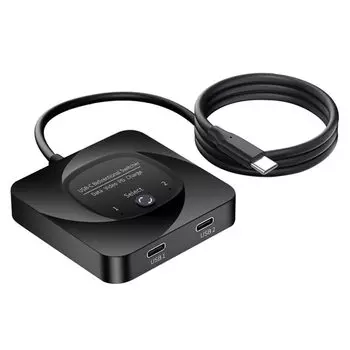 Vbestlife USB C Switch 2 в 1 Output 8K 60Hz HD Type C двунаправленный коммутатор-разветвитель для одной кнопки выбора индикатора питания, монитора, переключателя,