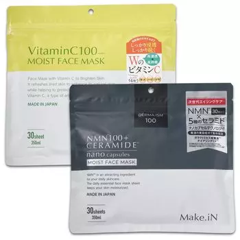 VC100 NMN Ceramide Moist Face Mask Set Pieces Витамин C 100 Витамин Ниацинамид Увлажняющий уход за кожей Make.iN & (30 каждый)