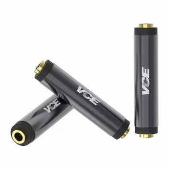 VCE Female to Female Relay Adapter Stereo Mini Plug Audio Cable Connection Extension Connector 4 Pins Gold Plated Set of 3 3.5mm 3.5mm (TRRS) серый
