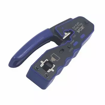 VCE GJ670BL Инструмент для обжима RJ45 проникающего типа Обжимные клещи Резка во время обжима Совместимость с CAT6A CAT6 CAT5E Тип обжима RJ45