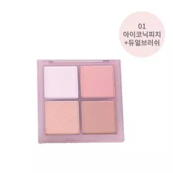 VDL Палитра теней для век Cheek Stain Palette TS1005 Warm Tone Cool Tone Essential Palette Clean Girl Cheek, 01 Iconic Peach, 1 шт.