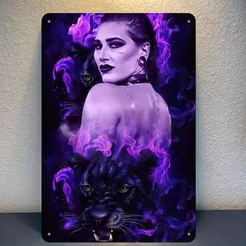 Вдохновленный Рией Рипли винтажный рестлинговый металлический знак, прочное железное настенное искусство для мужского офиса в тренажерном зале, идеально подходящее для фанатов рестлинга белый