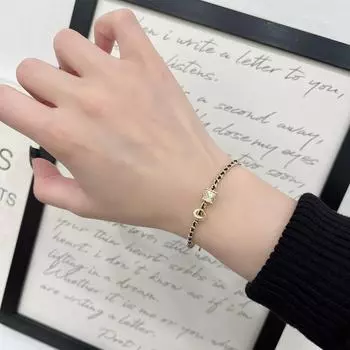 Вдохновленный женский плетеный браслет из золота и черного цвета - простой, модный, броский дизайн цепочки S0442 Lulutong Zircon String Chain чёрный