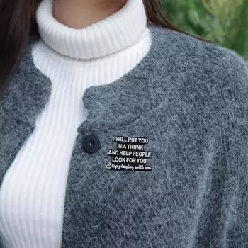 Вдохновляющая брошь Английское предложение Значок из сплава с защитой от порезов Рюкзаки Куртки Украшение для шляпы