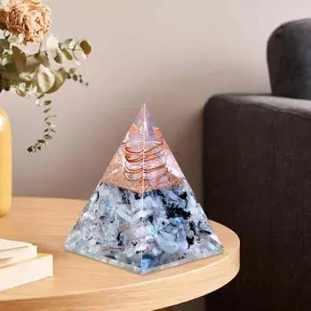 Вдохновляющая оргонитовая пирамида, орнамент, успех, пирамида из смолы, антистресс, спокойствие, рост, сила, исцеление, пирамида из искусственного кристалла, домашний декор 50mm