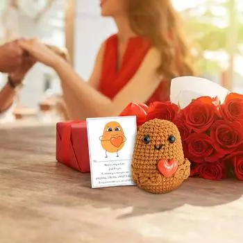 Вдохновляющая позитивная фигура, маленькие напоминания, эмоциональный подъем, поддержка психического здоровья, вязаная ленивец для женщин, студентов, выпускников, на день рождения One Size белый