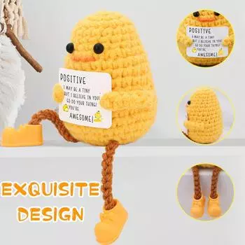 Вдохновляющая позитивная фигурка - маленькие напоминания ручной работы, эмоциональный подъем, поддержка психического здоровья, вязаный ленивец One Size белый