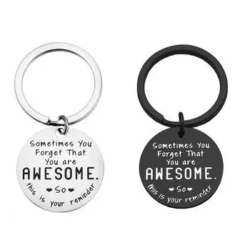 Вдохновляющие брелки, подарки для женщин, иногда вы забываете, что вы потрясающие, брелки для лучших друзей для пар, мальчиков и девочек чёрный
