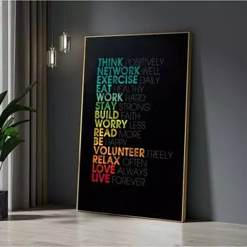 Вдохновляющие цитаты об успехе Картина маслом Вдохновляющие плакаты Современное украшение стены для домашнего офиса 21cm30cm NoFrame