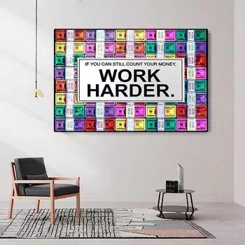 Вдохновляющие цитаты, плакаты, гравюры, картины на холсте, плакаты, современное настенное искусство и усерднее работайте над поощрением изображений 21cm30cm NoFrame