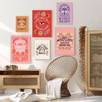 Вдохновляющие цитаты, Плакаты, Животные, Тигры и Цветы, Картины на Холсте, Настенное Искусство Северных стран, Печатные Изображения 21cm30cm NoFrame