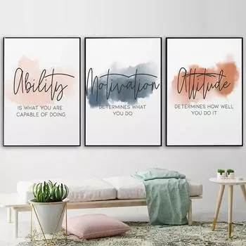 Вдохновляющие мотивационные цитаты на рабочем месте, художественный постер и принты на холсте, декоративная настенная художественная картина для декора офиса 21x30cm No Framed