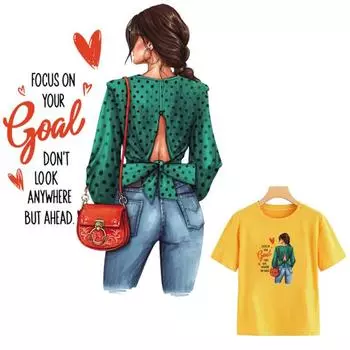 Вдохновляющие нашивки для девочек на одежде, экологически чистая полосатая моющаяся футболка «сделай сам», наклейки для одежды, нашивки с надписями