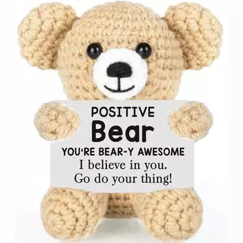 Вдохновляющие подарки ручной работы, связанные крючком, снятие эмоционального стресса, поддержка, поощрение, веселье, милые позитивные подарки в виде слона One Size