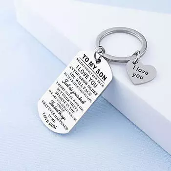 Вдохновляющий брелок для ключей, мини-милый брелок для ключей, рюкзак, подвески, подарок от папы и мамы, брелки с гравировкой