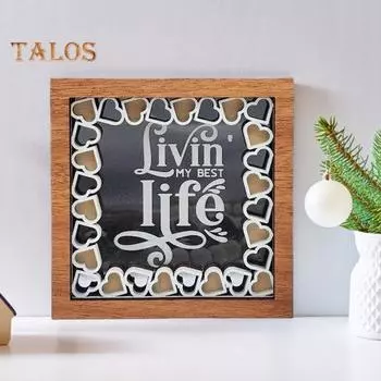 Вдохновляющий деревянный ящик знак деревенский настольный позитивный орнамент отдельно стоящий мини-блок знак для домашнего настенного декора стола H