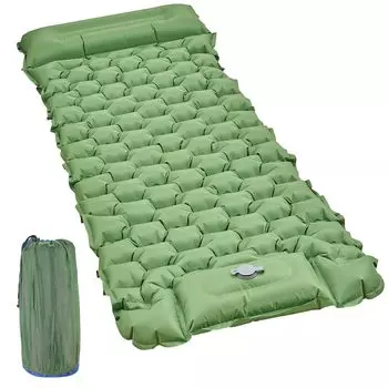 VECELO Air Camping Sleeping in the Mat in 25 Foot no tools Air Outdoor Pillow Easy to Ultra Disaster Storage Bag Disaster Mountain Green Mat, Mat, зелёный
