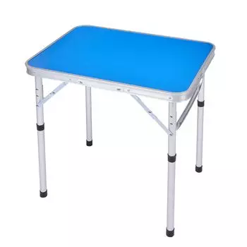 VECELO Folding Table Outdoor Table Width 60 x Depth 45 x Height 56 cm Lightweight Adjustable Height Portable Foldable Compact Low Table Camping Table