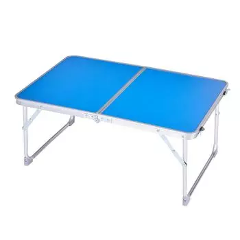 VECELO Уличный складной стол Ширина 60 x Глубина 40 x Высота 26 см Легкий портативный складной компактный низкий стол для кемпинга Легкий синий