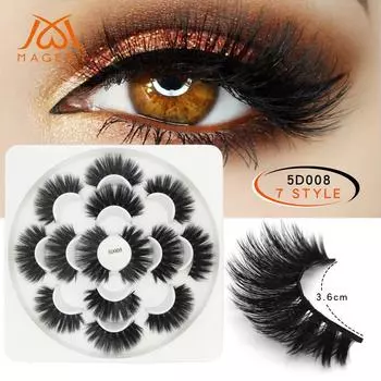 Вечеринка 5D накладные ресницы ресницы 7 пар макияжа ресниц чёрный