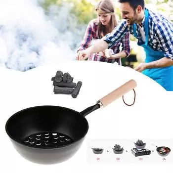 Вечеринка BBQ Барбекю на открытом воздухе Пеший туризм Дымоход Стартер Уличная печь Гриль на древесном угле Инструмент Угольный огонь чёрный