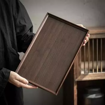 Вечеринка Чайная Барная Тарелка Бамбуковый Поднос Деревянный Черный 28x19x2cm