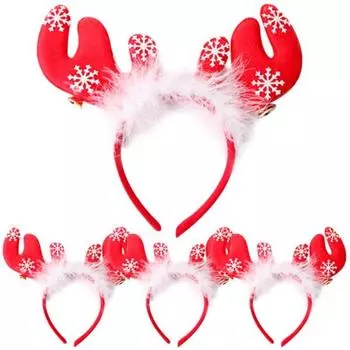 Вечеринка, двойная повязка на голову Rudolph, случайная доставка, красная, 4 шт.