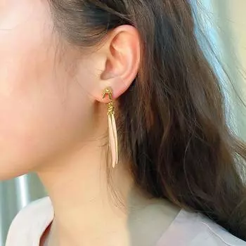 Вечеринка Глазурь Металл Длинный Подарок Для Женщин Розовые Ювелирные Изделия Висячие Серьги Серьги-гвоздики Серьги-подвески серебряный