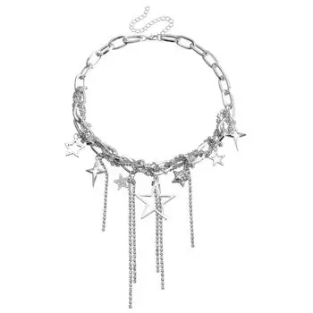 Вечеринка Леди Самодельная Версия Синьсиньцзы Вечеринка Вечеринка Сверкающее Полное Бриллиантовых Страз Ожерелье Чистая Похоть Пряное Ожерелье Девушки