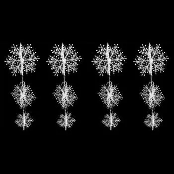 Вечеринка шоу Рождественская снежинка 3-х ступенчатая мобильная 4п